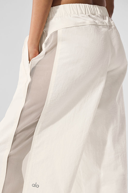 alo Women's High-Waist Origin Wide Leg Track Pant - Ivory