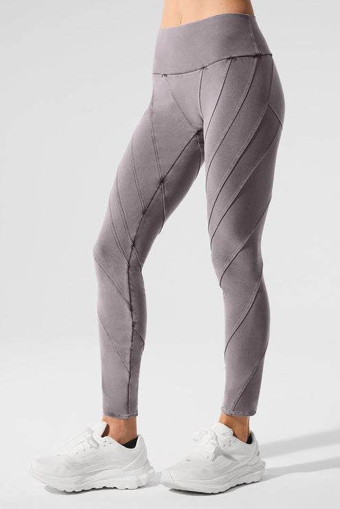 alo Women's Washed Alosoft High-Waist Sunray Legging - Cool Grey Wash