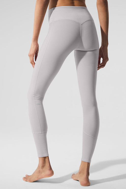 alo Women's Washed Alosoft High-Waist Lounge Legging - Grey Sky Wash
