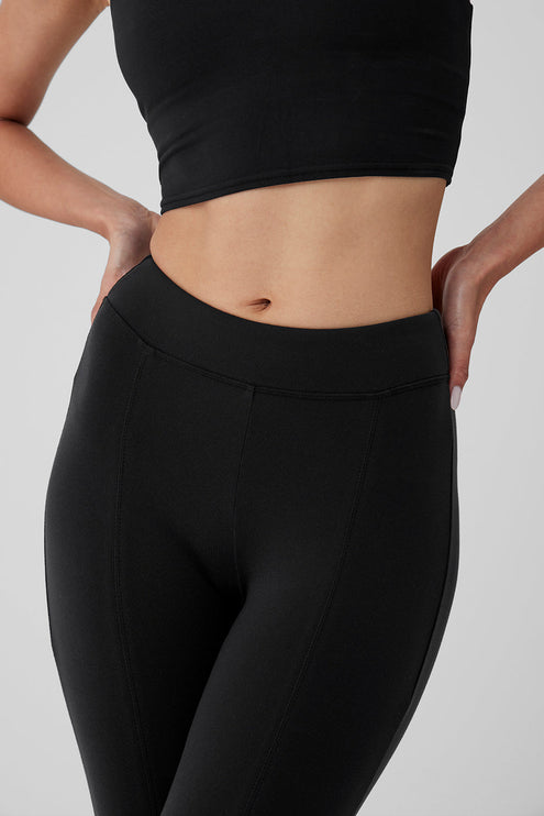 alo Women's Airbrush High-Waist Flutter Legging - Black