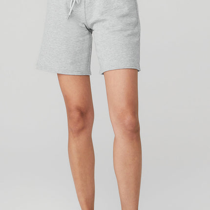 alo Women's High-Waist Easy Sweat Short - Athletic Heather Grey