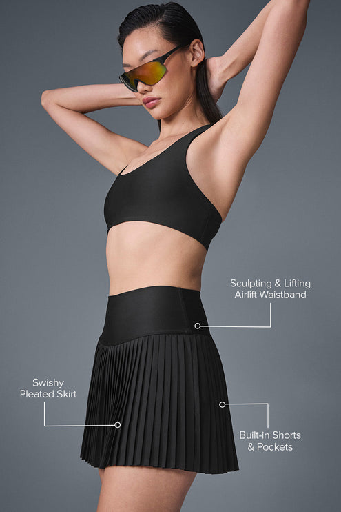 alo Women's Grand Slam Tennis Skirt - Black