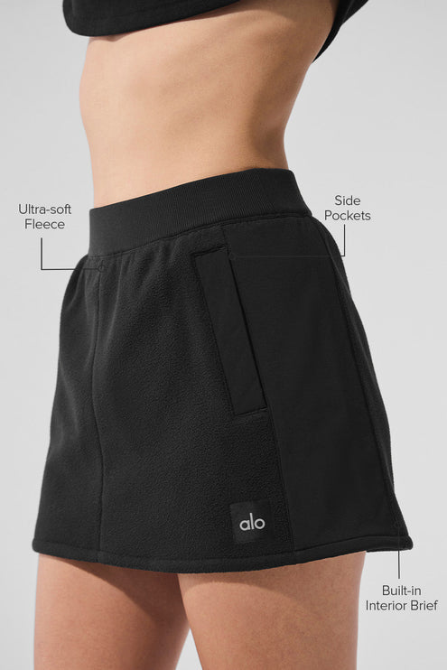 alo Women's Polar Fleece Wintry Mix Skirt - Black