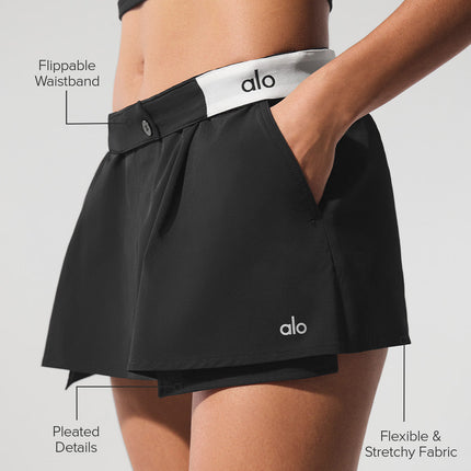 alo Women's Flip It Mini Skort - Black