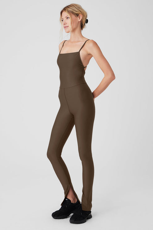alo Women's Airlift Disco Daze Onesie - Espresso