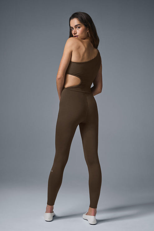 alo Women's Airlift 7/8 Decadent Bodysuit - Espresso