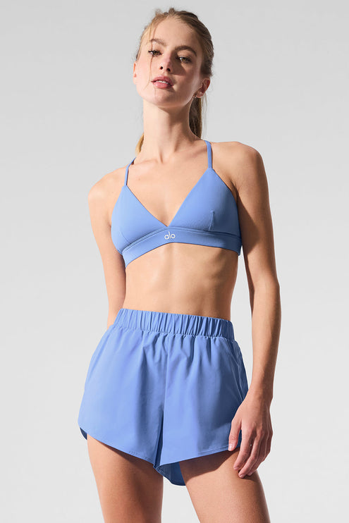 alo Women's Splendor Bra - Crystal Clear Blue/White