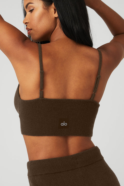 alo Women's Cashmere Jet Set Bra - Espresso