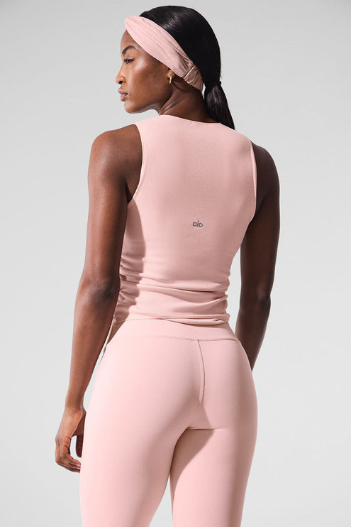 alo Women's Ribbed En Pointe Tank - Pink Quartz