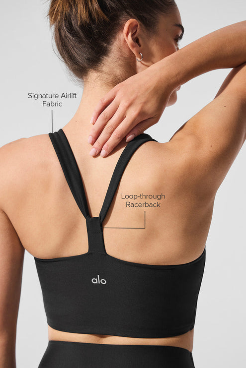 alo Women's Airlift Sleek Bra Tank - Black
