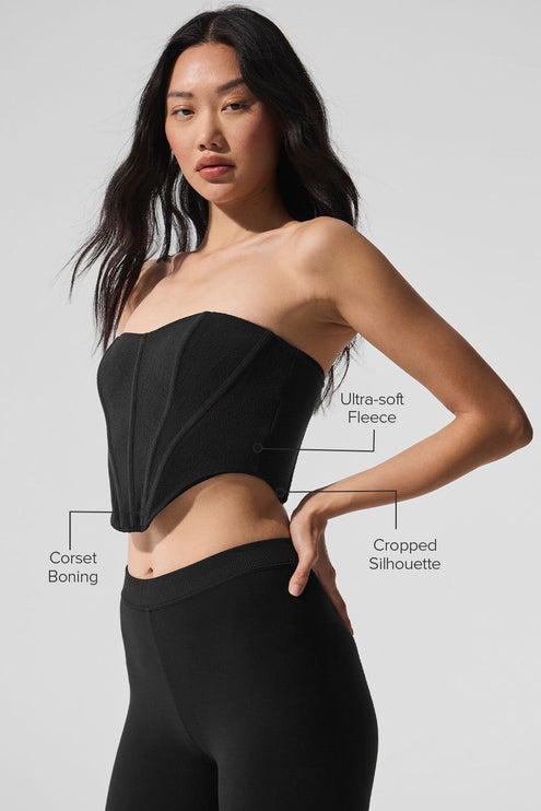 alo Women's Polar Fleece Corset - Black