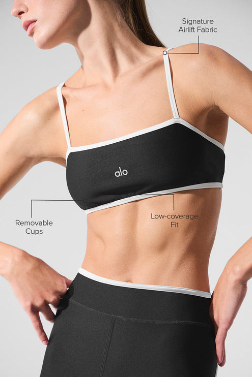 alo Women's Airlift Charger Bra - Black/White