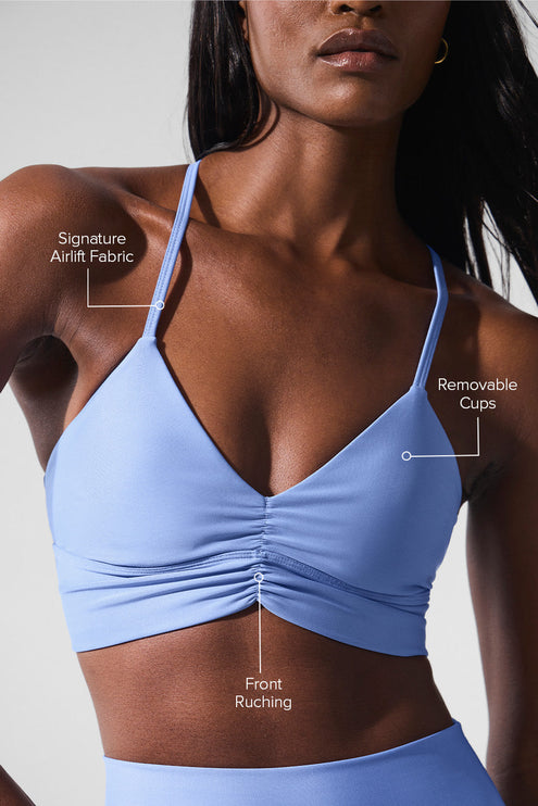 alo Women's Airlift Divine Bra - Crystal Clear Blue
