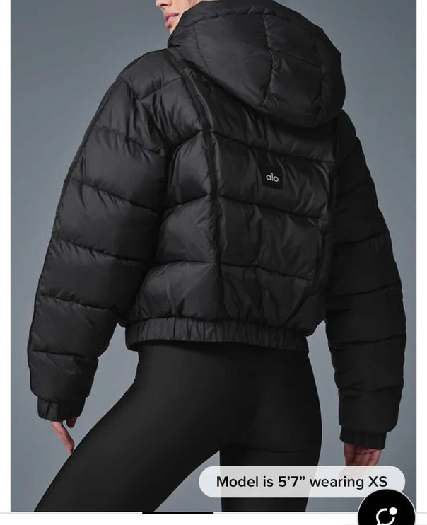 alo Women's Aspen Love Puffer Jacket Black