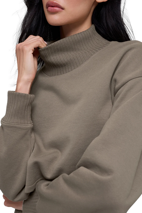 alo Women's Cropped Serenity Coverup Light Cocoa
