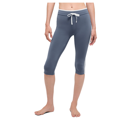 alo Women's Airbrush High-Waist Race Pace Capri Bluestone/White