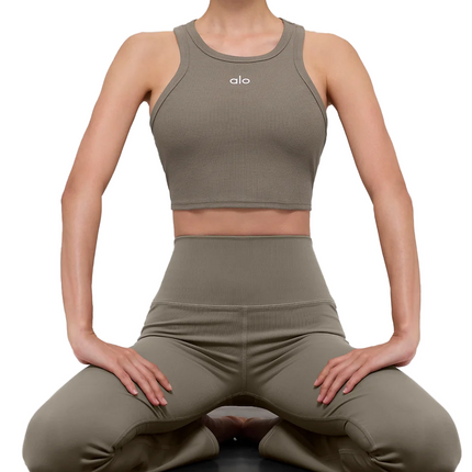 alo Women's Aspire Tank Light Cocoa/White