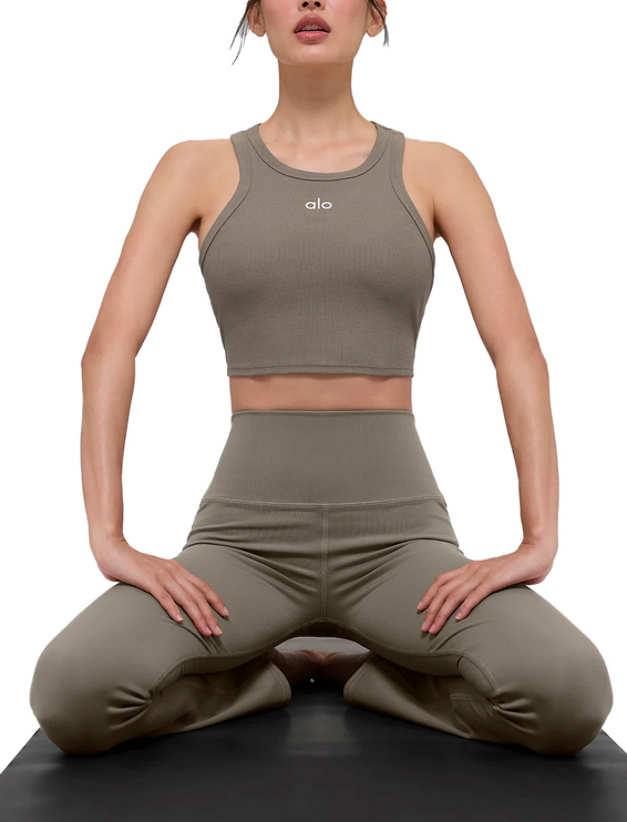 alo Women's Aspire Tank Light Cocoa/White
