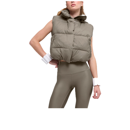 alo Women's Gold Rush Puffer Vest Light Cocoa