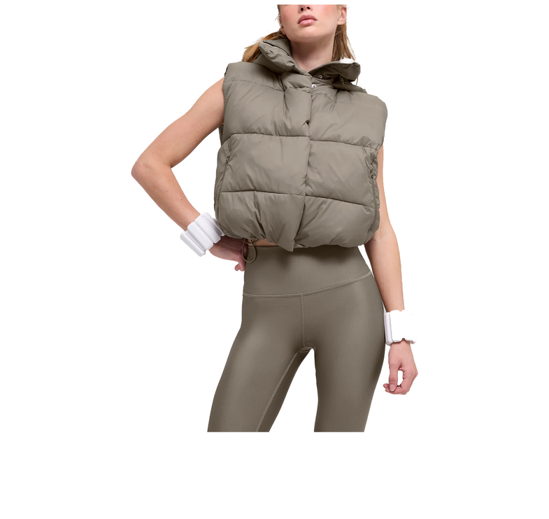 alo Women's Gold Rush Puffer Vest Light Cocoa