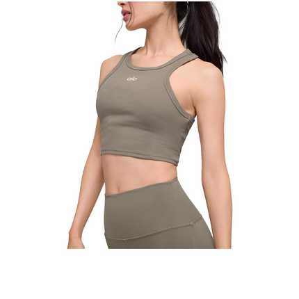 alo Women's Aspire Tank Light Cocoa/White