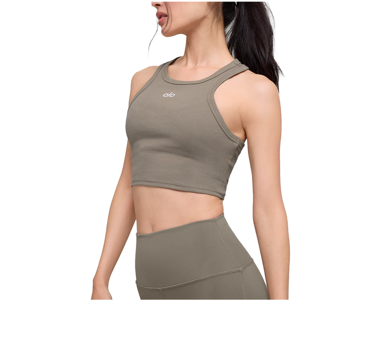 alo Women's Aspire Tank Light Cocoa/White