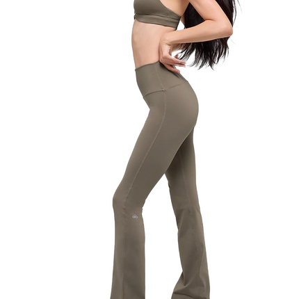 alo Women's Airbrush High-Waist Bootcut Legging Light Cocoa