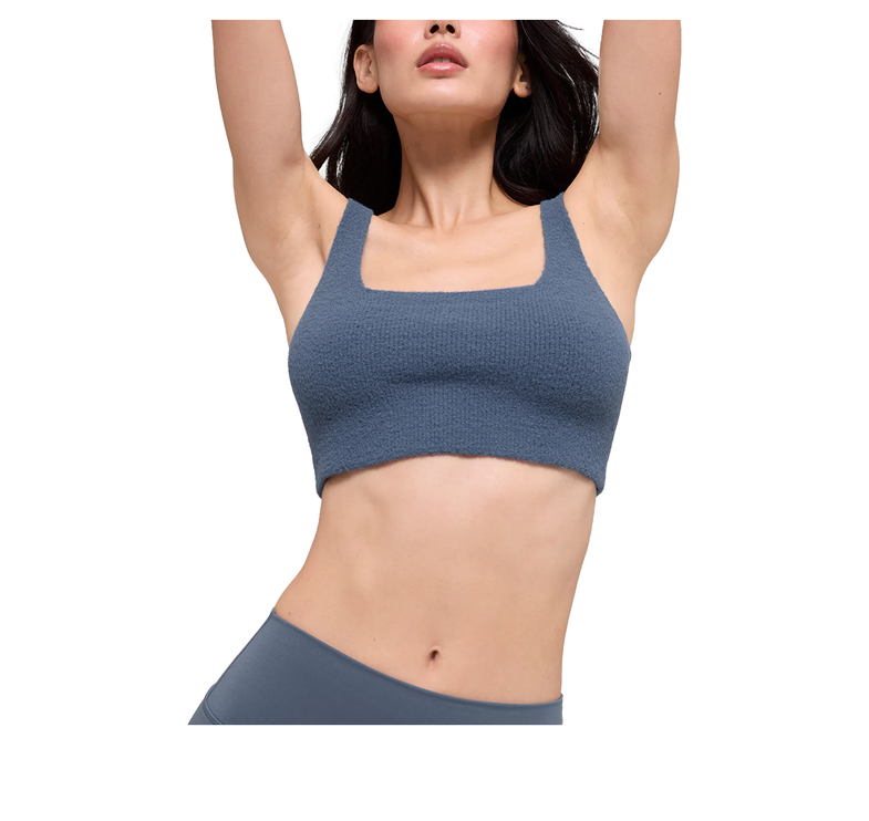 alo Women's Snuggle Up Sweater Bra Bluestone