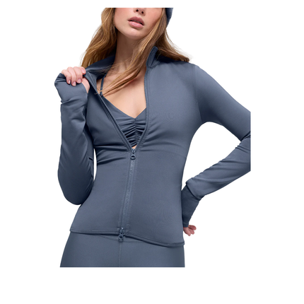 alo Women's Airlift Winter Warm Radiant Full-Zip Jacket Bluestone
