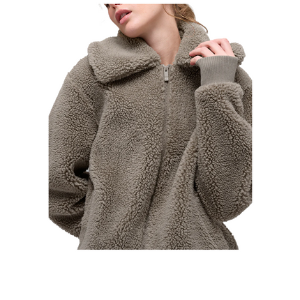 alo Women's Sherpa Downtown Jacket Light Cocoa