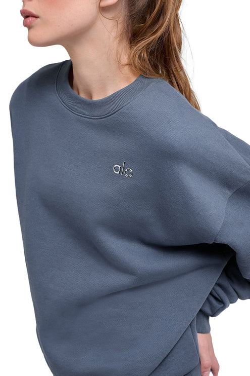 alo Women's Accolade Crew Neck Pullover Bluestone