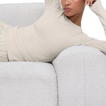 alo Women's Ribbed Modal Long Sleeve Bone