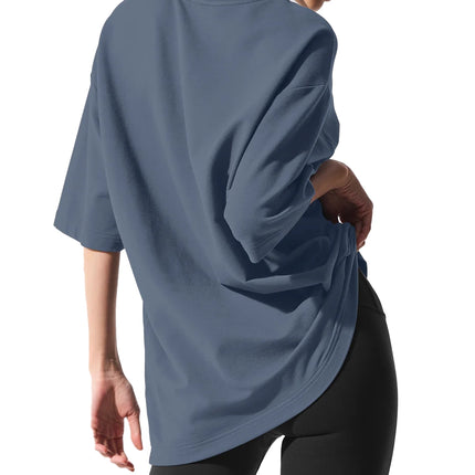 alo Women's Double Take Short Sleeve Bluestone