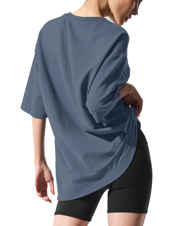 alo Women's Double Take Short Sleeve Bluestone