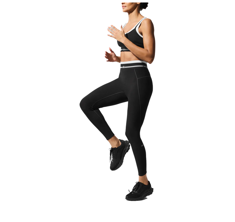 alo Women's Airbrush High-Waist 7/8 Better Together Legging - Black/White