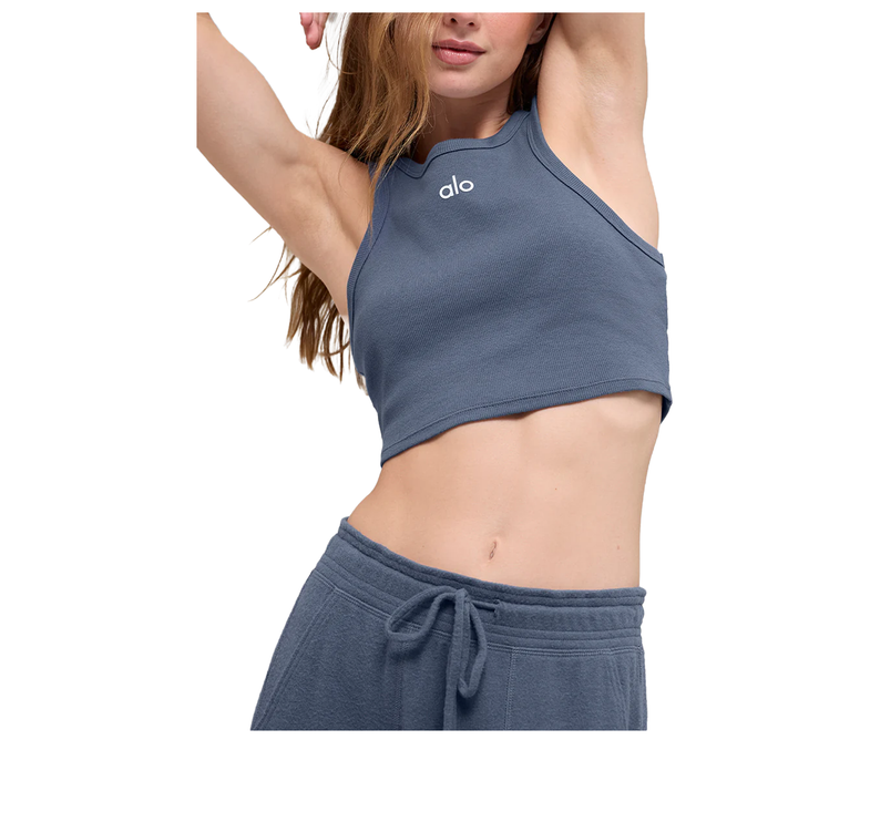 alo Women's Aspire Tank Bluestone/White