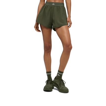 alo Women's Match Point Short Green Olive