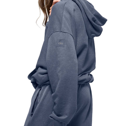 alo Women's Chill Vintage Wash Hoodie Bluestone Wash