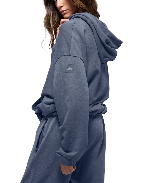 alo Women's Chill Vintage Wash Hoodie Bluestone Wash