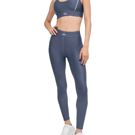 alo Women's Airlift Suit Up Bra Bluestone/White