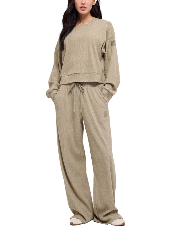alo Women's Muse Crew Neck Pullover Gravel Heather