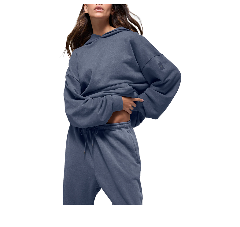 alo Women's Chill Vintage Wash Hoodie Bluestone Wash