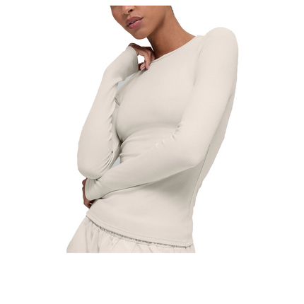 alo Women's Ribbed Modal Long Sleeve Bone