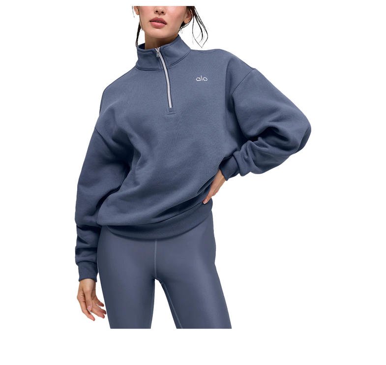 alo Women's Accolade 1/4 Zip Pullover Bluestone