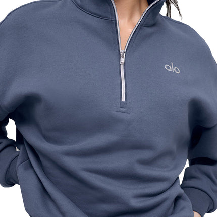 alo Women's Accolade 1/4 Zip Pullover Bluestone