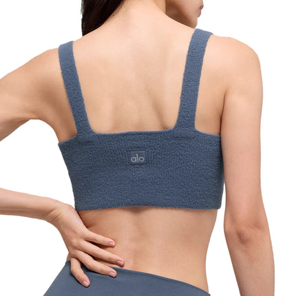 alo Women's Snuggle Up Sweater Bra Bluestone