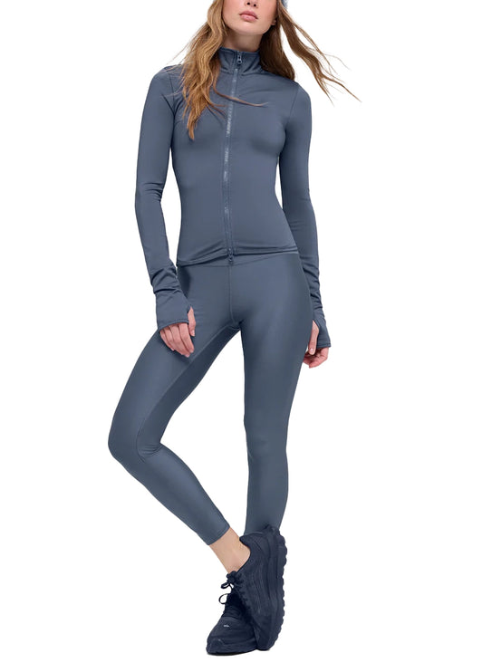 alo Women's Airlift Winter Warm Radiant Full-Zip Jacket Bluestone