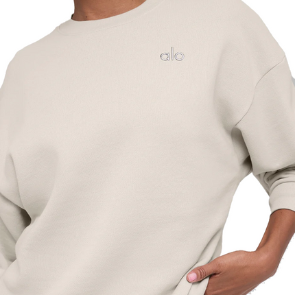 alo Women's Accolade Crew Neck Pullover Bone