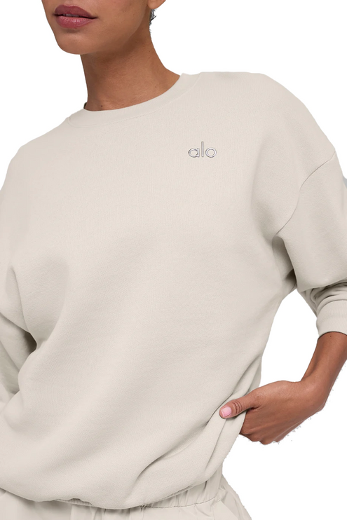 alo Women's Accolade Crew Neck Pullover Bone
