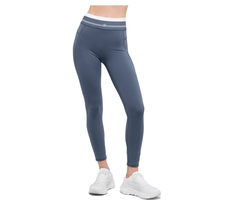 alo Women's Airbrush High-Waist 7/8 Better Together Legging Bluestone/White